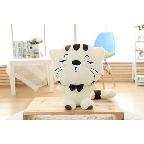 Peluche Chat À Gros Visage, Poupée 65cm, Baiser Blanc