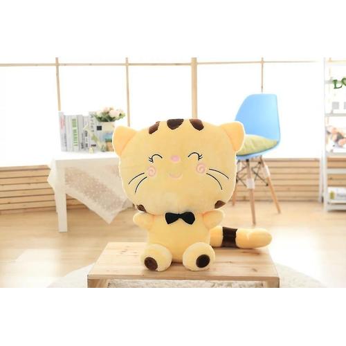 Poupée En Peluche Chat À Gros Visage 65 Cm, Sourire Jaune