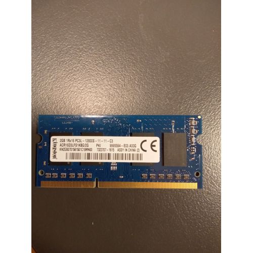 Mémoire Kingston 2Go DDR3L PC3L 12800s Mémoire Sodimm 1600Mhz