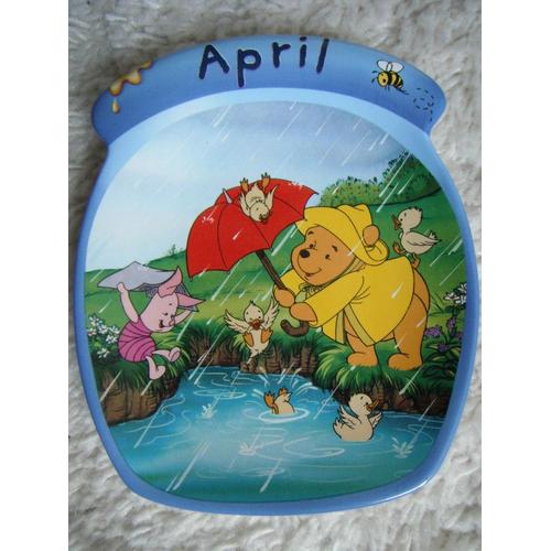 Assiette Edition Limitée Disney Winnie L'ourson Pour Bébé Né En Avril Idée Cadeau