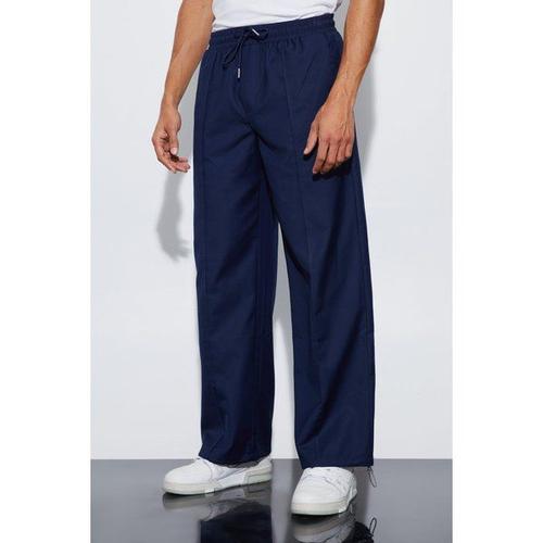 Tailored Pin Tuck Wide Leg Joggers Homme - Bleu - 34, Bleu