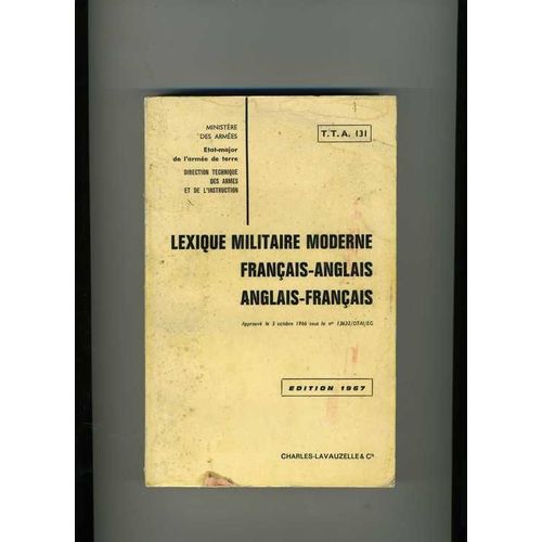 Lexique Militaire Moderne Français-Anglais / Anglais-Français