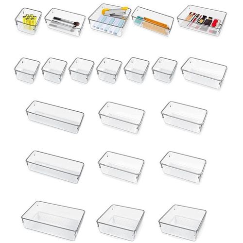 16pcs Organisateur Tiroir Rangement Maquillage - Rangement Bureau Pour Accessoire Bureau, Rangement Tiroir Cuisine, Rangement Salle De Bain