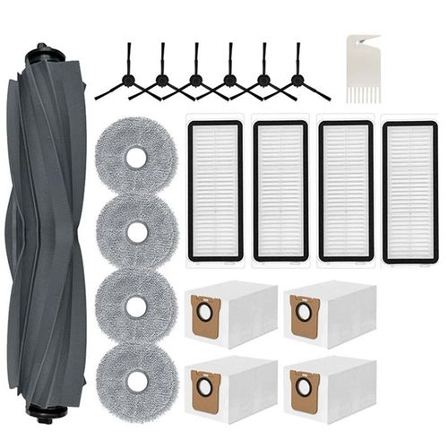 Accessoires pour Dreame L20 Ultra, 4 tampons de serpillère, 4 sacs à poussière, 1 brosse principale, 6 brosses latérales, 4 filtres