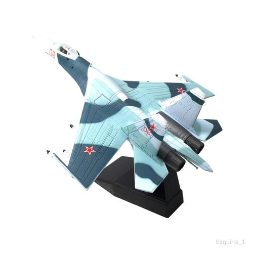 Modèle D'avion De Chasse Su-27 1/100, Modèle D'avion En Métal Cadeau Pour Socle Noir