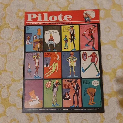 Pilote N°225 -6eme Année -13 Février 1964-Hebdomadaire-Magazine Des Jeunes De L'an 2000-Mardi Gras Travaillez Du Chapeau-Le Sorcier Du Rio Grande-Astérix Cléopatre-Poster Central Pilotorama:Les Francs