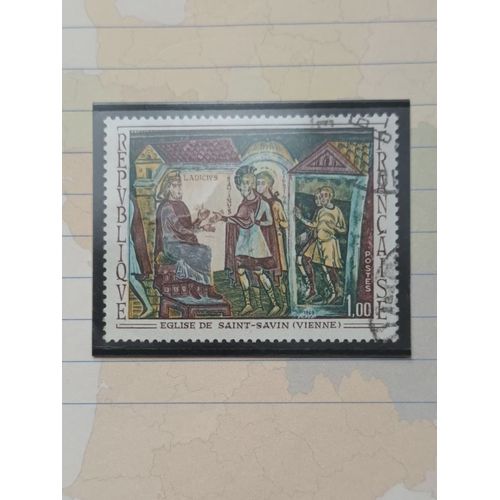 L269 -- Timbre Oblitéré France N ° 1588 -- Année 1969 -- " Oeuvre D'art : Fresque De Saint Savrin, De Durrens ".