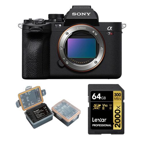 Sony Alpha A7R V Corps+Lexar 64Go Carte mémoire SDXC professionnelle 2000x UHS-II+Kingma 2000 mAh (Sony NP-FZ100) batterie