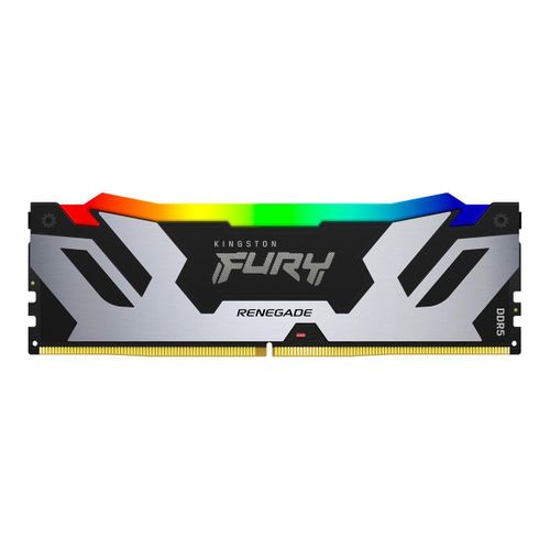 Kingston FURY Renegade RGB - DDR5 - module - 16 Go - DIMM 288 broches - 7600 MT/s / PC5-60800 - CL38 - 1.45 V - mémoire sans tampon - on-die ECC - noir et argent