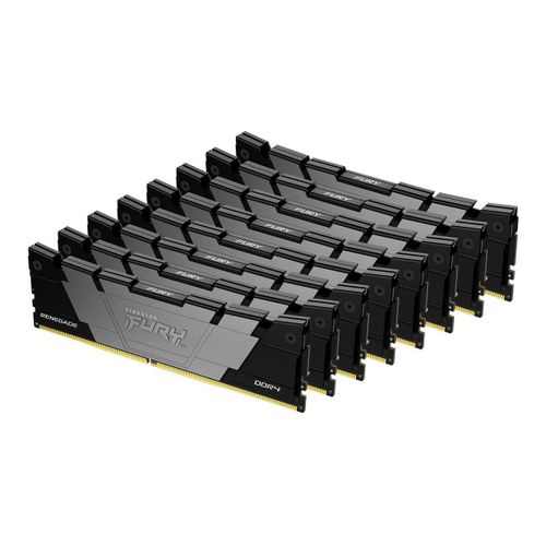 Kingston FURY Renegade - DDR4 - kit - 256 Go: 8 x 32 Go - DIMM 288 broches - 1600 MHz / PC4-25600 - CL16 - 1.35 V - mémoire sans tampon - non ECC - noir