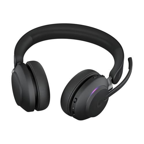 Jabra Evolve2 65 MS Stereo - Micro-casque - sur-oreille - Bluetooth - sans fil - USB-C - isolation acoustique - noir - Certifié pour Microsoft Teams