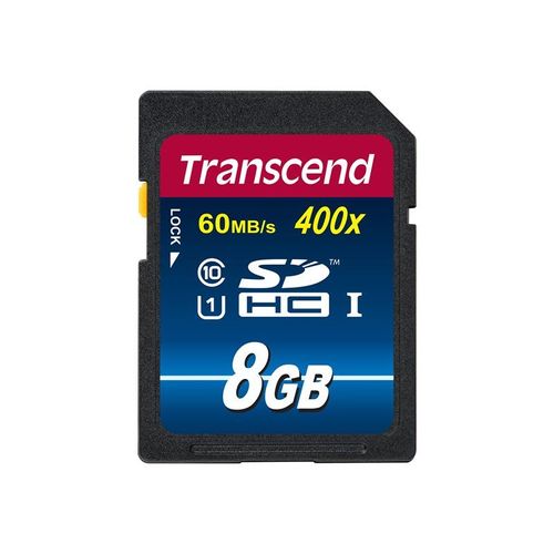 Transcend Premium - Carte mémoire flash - 8 Go - UHS Class 1 / Class10 - 400x - SDHC UHS-I
