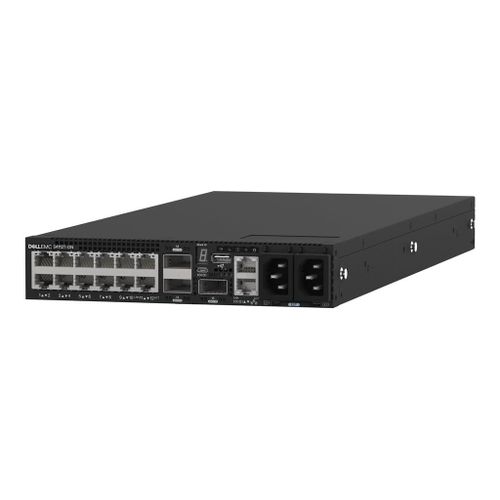 Dell Networking S4112T - Commutateur - C3 - Géré - 12 x 10GBase-T + 3 x 100 Gigabit QSFP28 - flux d'air de l'avant vers l'arrière - Montable sur rack - Dell Smart Value - avec 1 an basique sur...