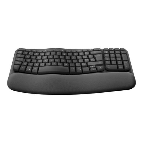 Logitech Ergo Series Wave Keys for Business - Clavier - sans fil - 2.4 GHz, Bluetooth 5.1 LE - QWERTY - International US - graphite