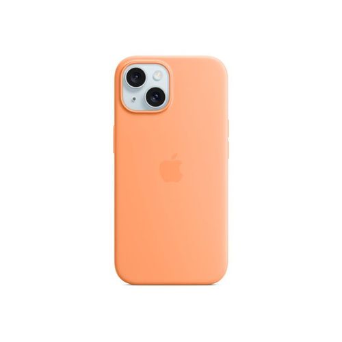 Apple - Coque De Protection Pour Téléphone Portable - Compatibilité Avec Magsafe - Silicone - Sorbet À L'orange - Pour Iphone 15