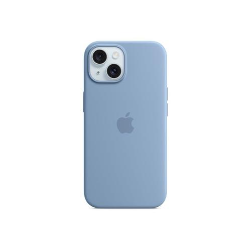 Apple - Coque De Protection Pour Téléphone Portable - Compatibilité Avec Magsafe - Silicone - Bleu Hivernal - Pour Iphone 15