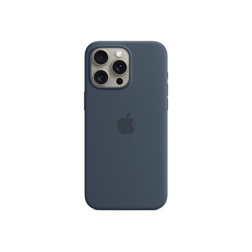 Apple - Coque De Protection Pour Téléphone Portable - Compatibilité Avec Magsafe - Silicone - Bleu Tempête - Pour Iphone 15 Pro Max