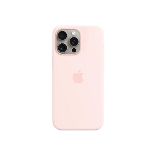 Apple - Coque De Protection Pour Téléphone Portable - Compatibilité Avec Magsafe - Silicone - Rose Clair - Pour Iphone 15 Pro Max