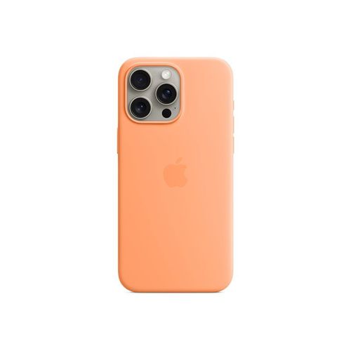 Apple - Coque De Protection Pour Téléphone Portable - Compatibilité Avec Magsafe - Silicone - Sorbet À L'orange - Pour Iphone 15 Pro Max