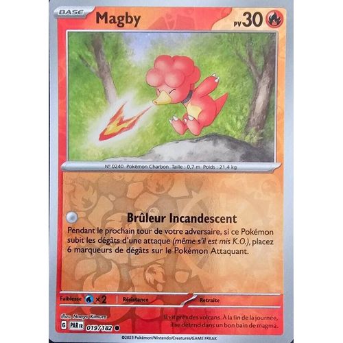 Carte Pokemon Magby Reverse 019/182  Ev4 Ecarlate Et Violet Par Fr