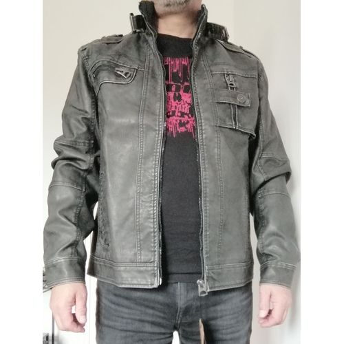 Blouson Cuir Crow Biker Jacket - M