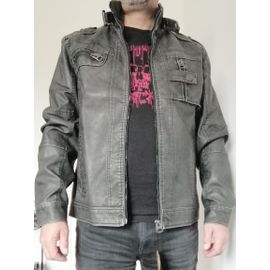 Blouson Cuir Crow Biker Jacket - M