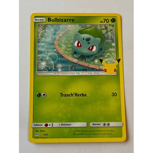 Carte Pokémon Bulbizarre 1/25 Promo 25 Ans
