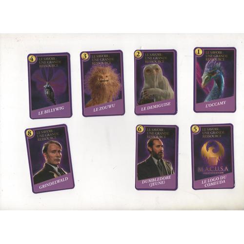 7 Cartes Harry Potter Super U Série "Le Savoir Une Grande Ressource" Cartes 1 2 3 4 5 6 8