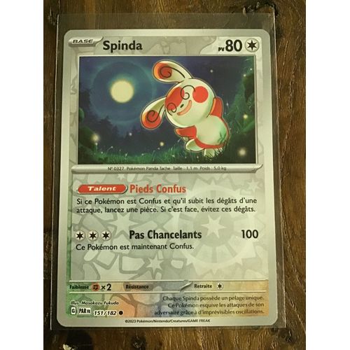 Spinda Reverse 151/182 Série Écarlate Et Violet Faille Paradoxe
