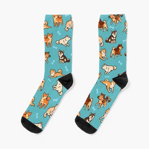 Chaussettes Taille Unique Shiches En Bleu Nouveauté Fantaisie Motif Fou Équipage Décontracté Pour Hommes Femmes