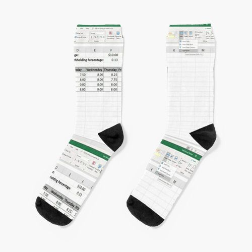 Chaussettes Taille Unique Feuille De Calcul Excel Nouveauté Fantaisie Motif Fou Équipage Décontracté Pour Hommes Femmes