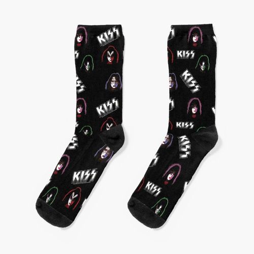 Chaussettes Taille Unique Kiss Kiss Facilles Logo Pattern Nouveauté Fantaisie Motif Fou Équipage Décontracté Pour Hommes Femmes