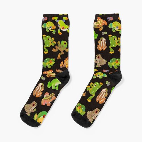 Chaussettes Taille Unique Grenouille D'arbre - Sombre Nouveauté Fantaisie Motif Fou Équipage Décontracté Pour Hommes Femmes