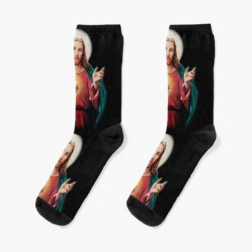 Chaussettes Taille Unique Sauveur De Jésus-Christ Nouveauté Fantaisie Motif Fou Équipage Décontracté Pour Hommes Femmes