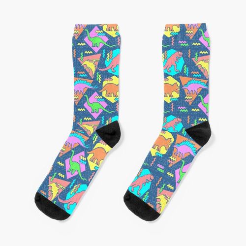 Chaussettes Taille Unique Modèle De Dinosaures Des Années 90 Nouveauté Fantaisie Motif Fou Équipage Décontracté Pour Hommes Femmes