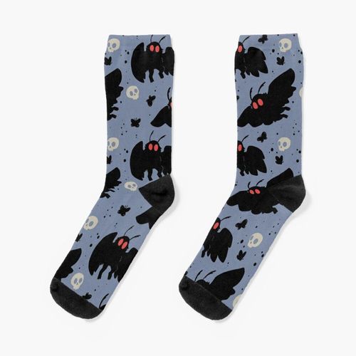 Chaussettes Taille Unique Mothman - Bleu De La Lumière Du Jour Nouveauté Fantaisie Motif Fou Équipage Décontracté Pour Hommes Femmes