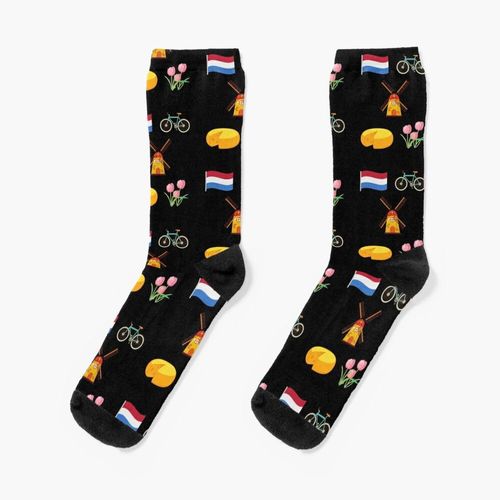 Chaussettes Taille Unique Fier D'être Néerlandais Nouveauté Fantaisie Motif Fou Équipage Décontracté Pour Hommes Femmes