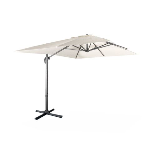 Parasol Déporté Rectangulaire 3x4m - Wimereux - Ecru - Parasol Excentré Inclinable Dans 5 Positions Rotatif À 360°