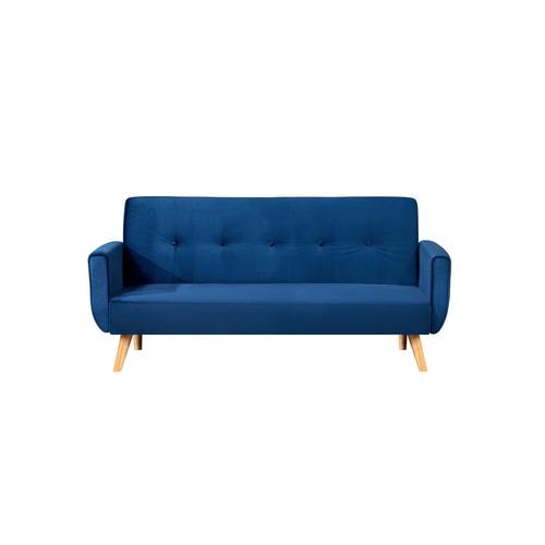 Canapé Scandinave Convertible 3 Places Velours Bleu Nuit Malmo