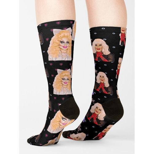 Chaussettes Taille Unique Peinture Numérique Trixie Et Katya Nouveauté Fantaisie Motif Fou Équipage Décontracté Pour Hommes Femmes