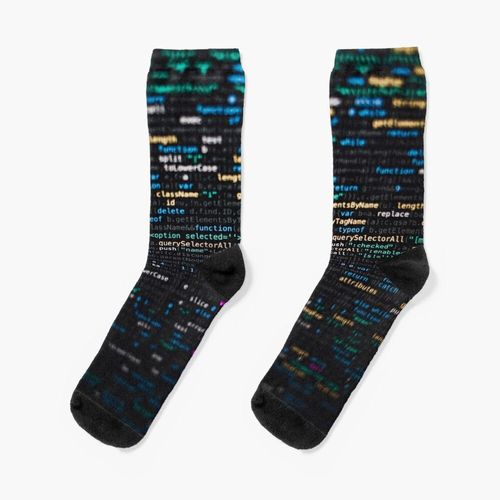 Chaussettes Taille Unique Code De Programmation Du Développeur De Logiciels Sur Noir Nouveauté Fantaisie Motif Fou Équipage Décontracté Pour Hommes Femmes