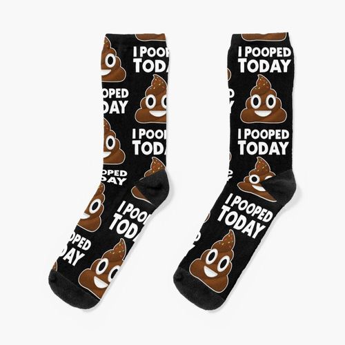 Chaussettes Taille Unique J'ai Fais Caca Aujourd'hui Nouveauté Fantaisie Motif Fou Équipage Décontracté Pour Hommes Femmes