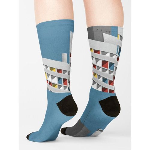 Chaussettes Taille Unique Falade Le Corbusier Arrcitement Allufsement Nouveauté Fantaisie Motif Fou Équipage Décontracté Pour Hommes Femmes