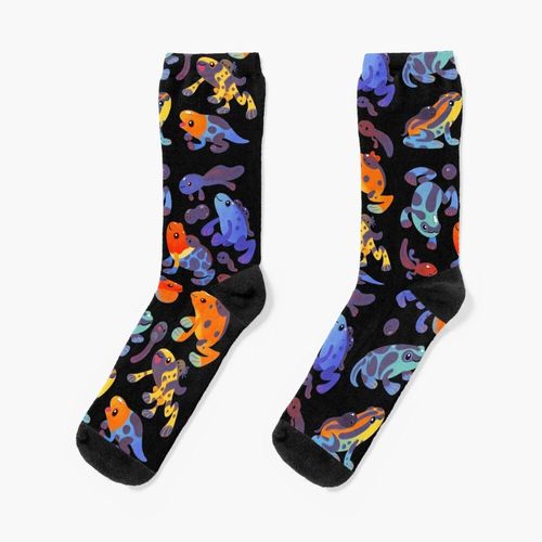 Chaussettes Taille Unique Grenouilles De Fléchettes De Poison - Sombre Nouveauté Fantaisie Motif Fou Équipage Décontracté Pour Hommes Femmes