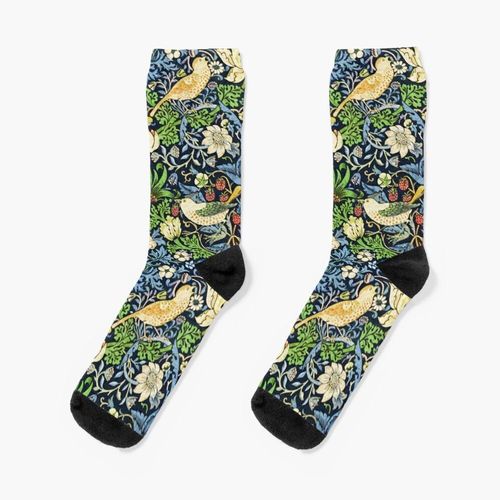 Chaussettes Taille Unique Art Nouveau Bird And Flower Tapestry Nouveauté Fantaisie Motif Fou Équipage Décontracté Pour Hommes Femmes