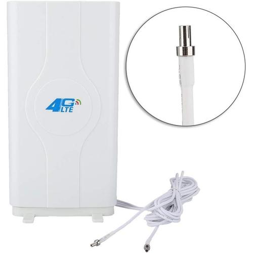 Antenne TS9 / CRC9 / SMA 4G LTE Antenne 88DBi Gain ¿¿lev¿¿ Mimo Amplificateur Antenne Connecteur 800 MHz ¿¿ 2600 MHz avec Plaque pour ZTE, Huawei, Vodafone, 2m(TS9)