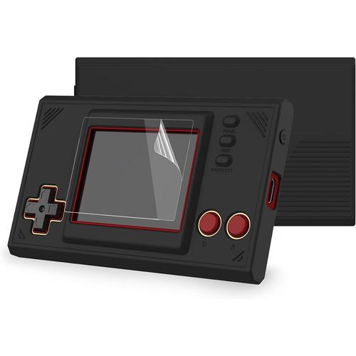 Housse En Silicone Cover De Protection Pour Nintendo Game & Watch Super Mario Bros Avec 2 Protecteurs D'écran Noir