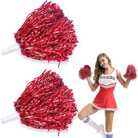 6 pcs pom-pom girl pompons: pom poms cheerleading avec poignées pom