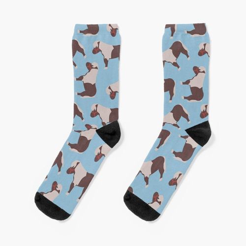 Chaussettes Taille Unique Lil 'sébastian Pattern - Bleu Nouveauté Fantaisie Motif Fou Équipage Décontracté Pour Hommes Femmes