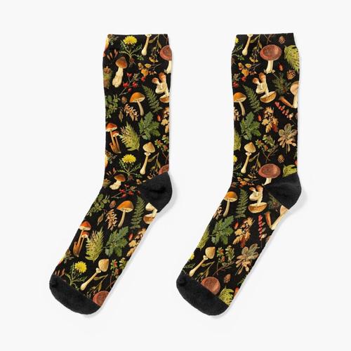 Chaussettes Taille Unique Récolte De Champignons De Thanksgiving Nouveauté Fantaisie Motif Fou Équipage Décontracté Pour Hommes Femmes